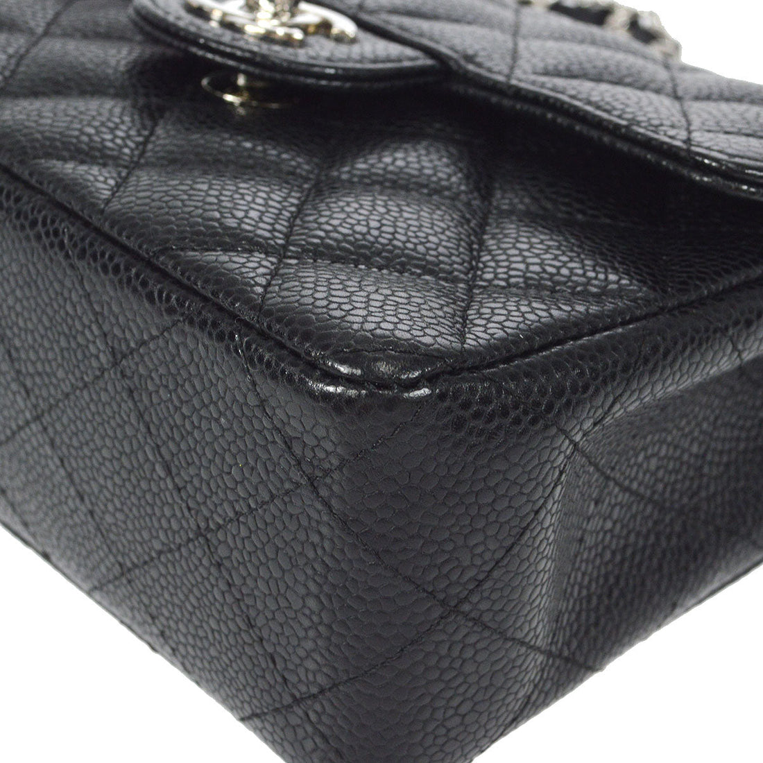 Chanel Classic Flap Mini Square Chain Shoulder Bag Black Caviar 58017