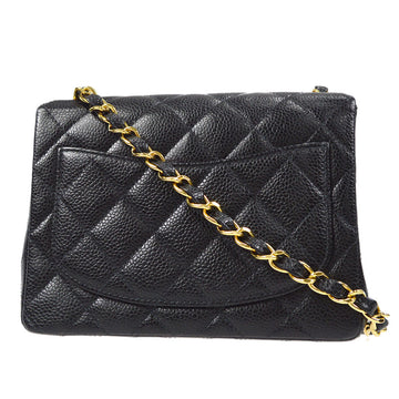 Chanel Classic Flap Mini Square Chain Shoulder Bag Black Caviar 58067