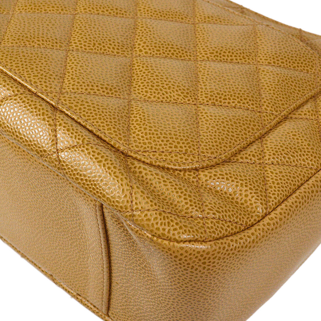 CHANEL Chain Shoulder Bag Beige Caviar