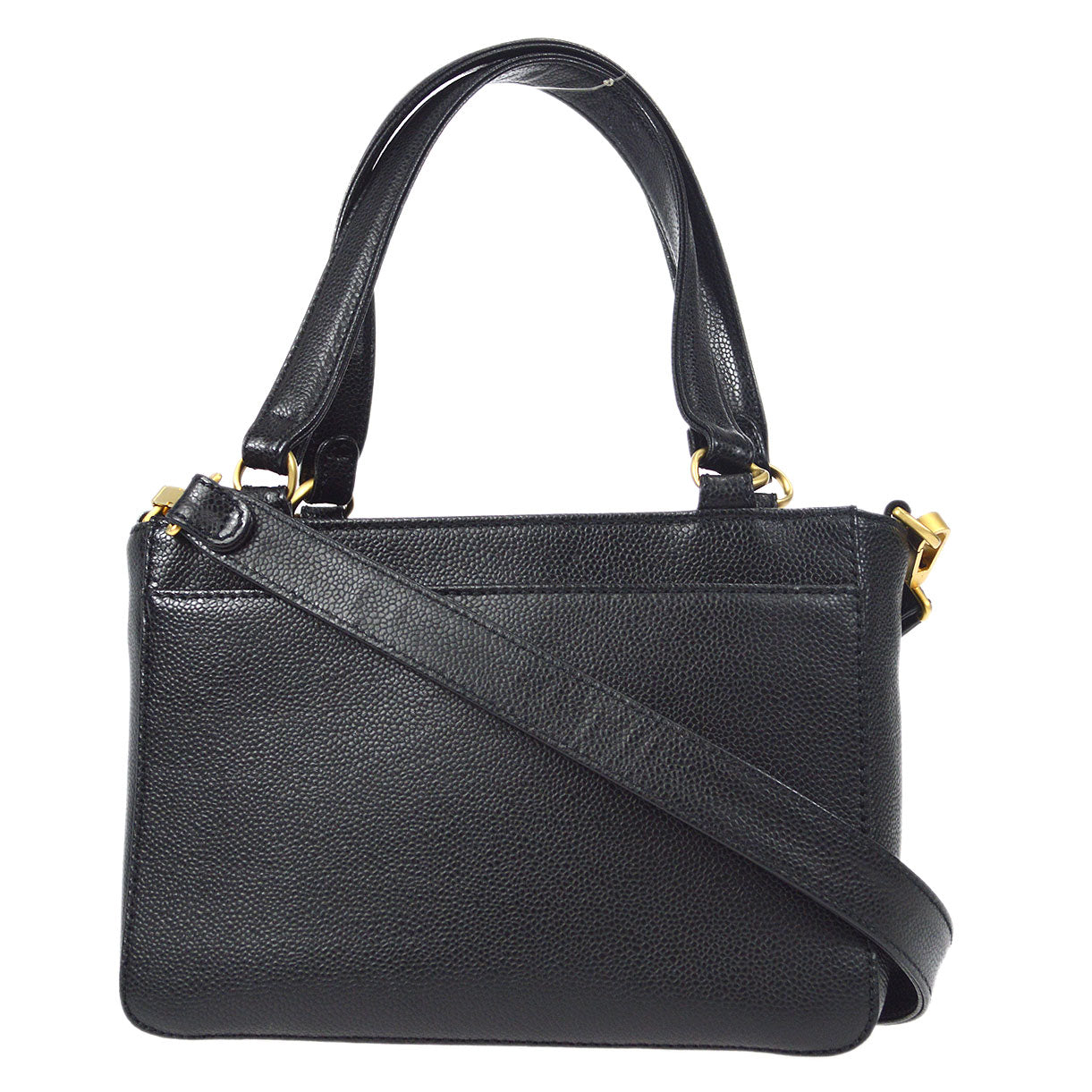 CHANEL 2way Shoulder Handbag Black Caviar