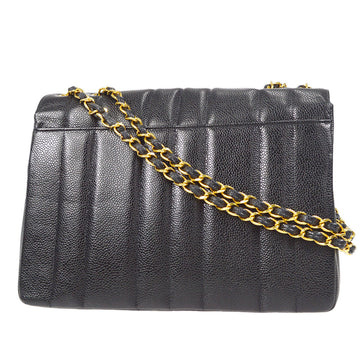 Chanel Classic Flap Mademoiselle Double Chain Shoulder Bag Caviar 58232
