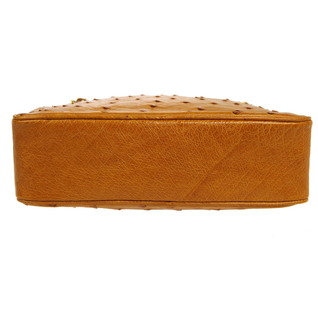 CHANEL * Chain Shoulder Bag Brown Ostrich