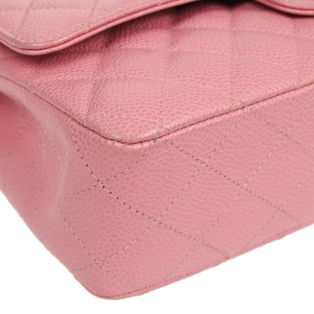 CHANEL * Classic Double Flap Medium Shoulder Bag Pink Caviar