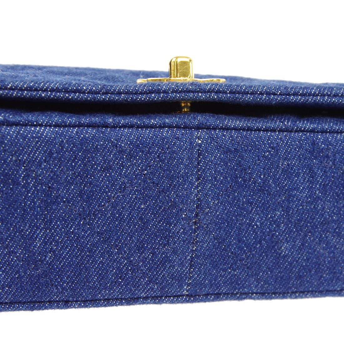 CHANEL * Full Flap Chain Shoulder Bag Indigo Denim