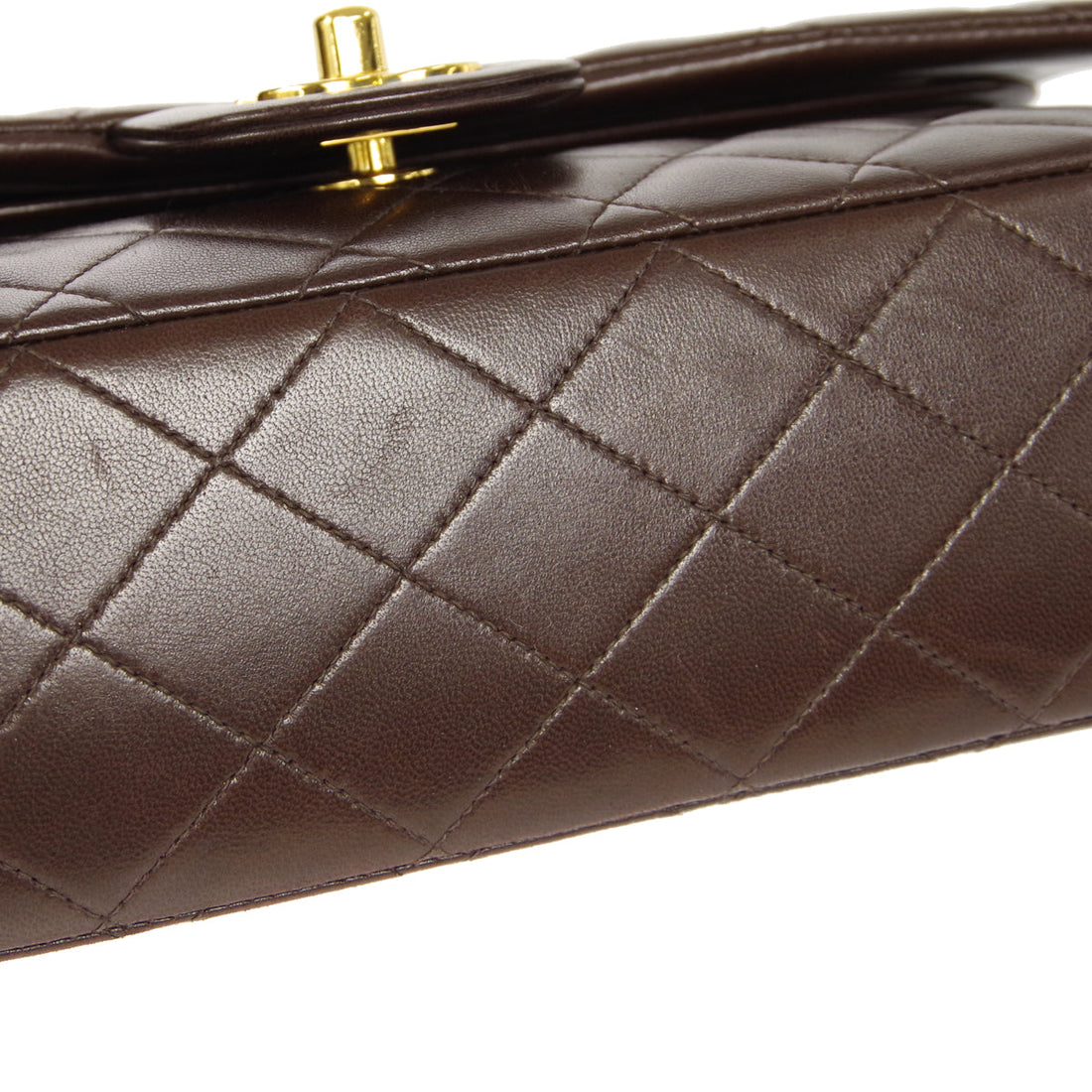 CHANEL * Classic Double Flap Medium Shoulder Bag Brown Lambskin