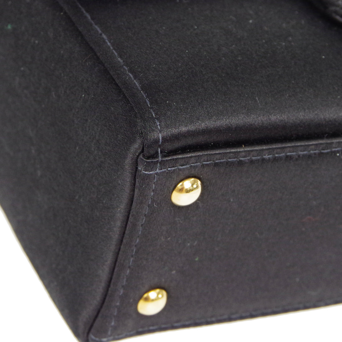 CHANEL * Double Chain Shoulder Bag Black Satin