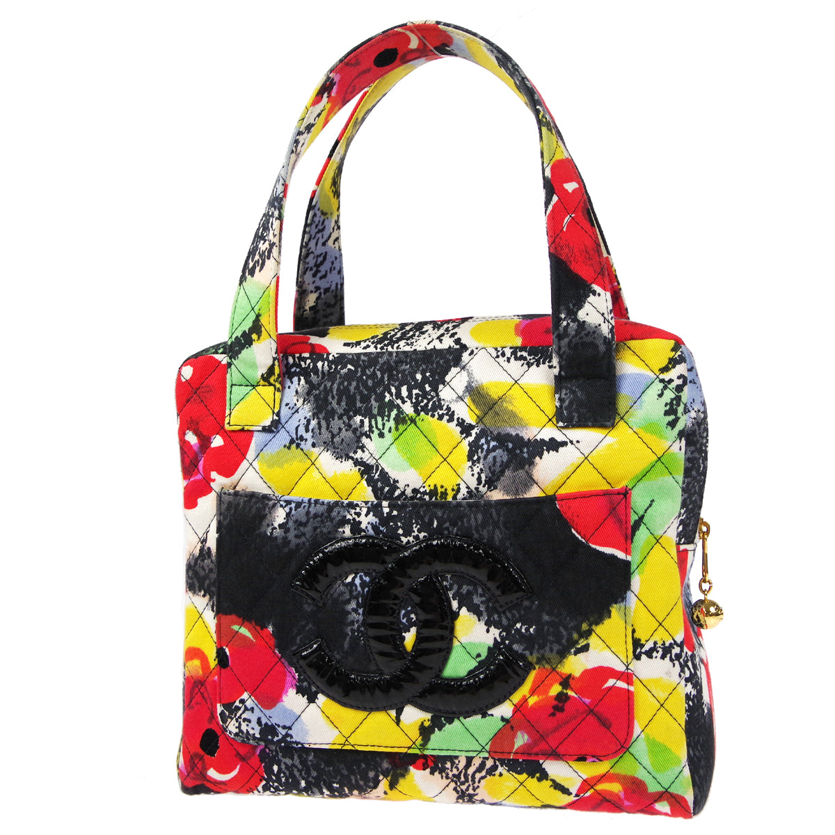 CHANEL 1997 watercolour floral printed Handbag 66428