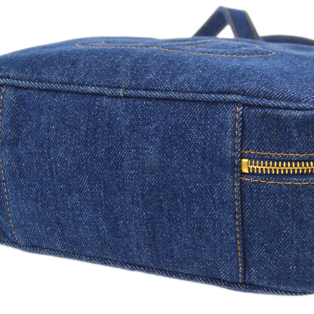 CHANEL 2way Cosmetic Vanity Shoulder Handbag Indigo Denim 66601