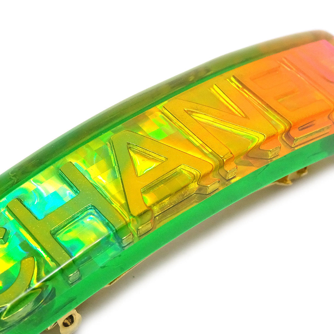 CHANEL 1997 Rainbow Lucite Hair Clip Barrette 77003