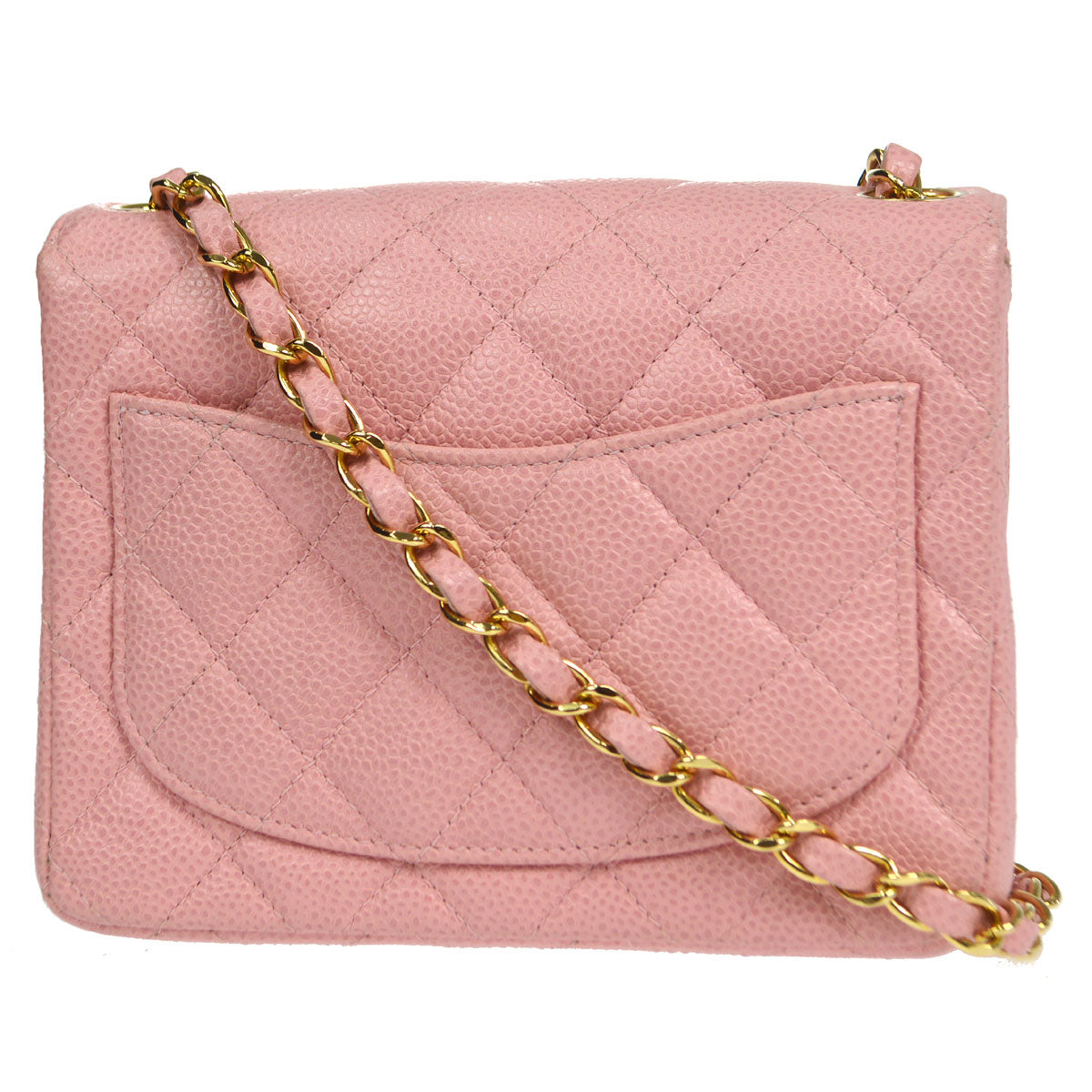 Chanel? 2004-2005 Classic Flap Mini Square 17 Pink Caviar 76897