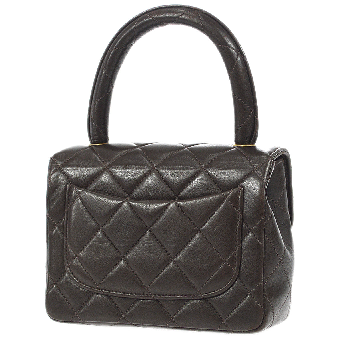 Chanel Classic Flap HandBag Micro Brown Lambskin 96861