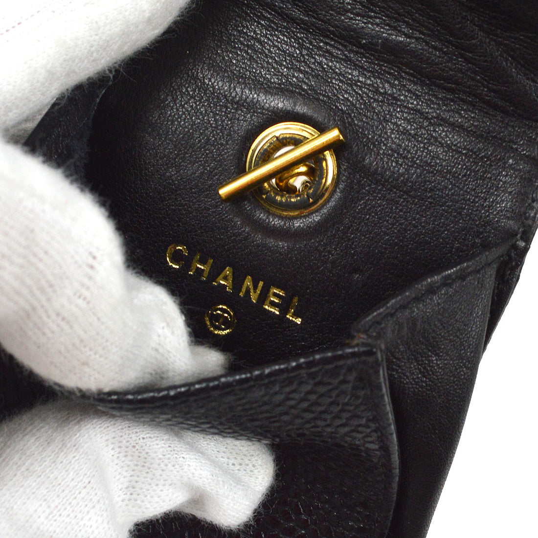 CHANEL 1990s Belt with Multi Bags Black Caviar #80 87907