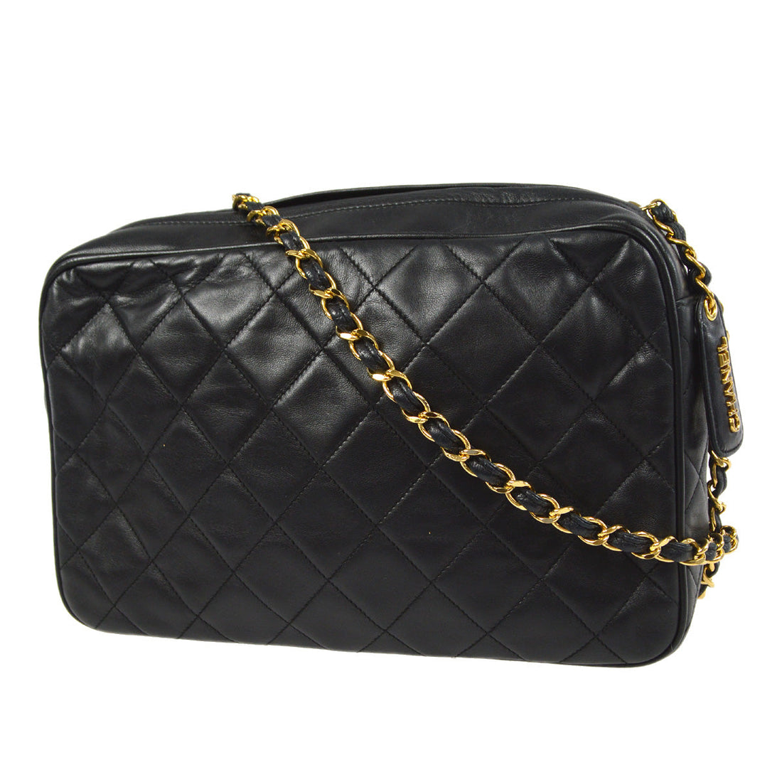 CHANEL Pocket Camera Bag Large Black Lambskin 87914