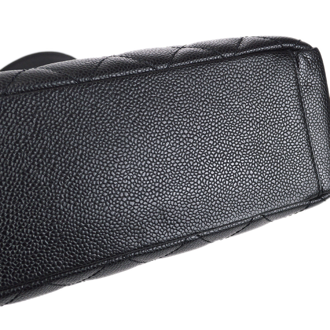 Chanel 2005-2006 Petite Shopping Tote PST Chain Hand Tote Bag Black Caviar