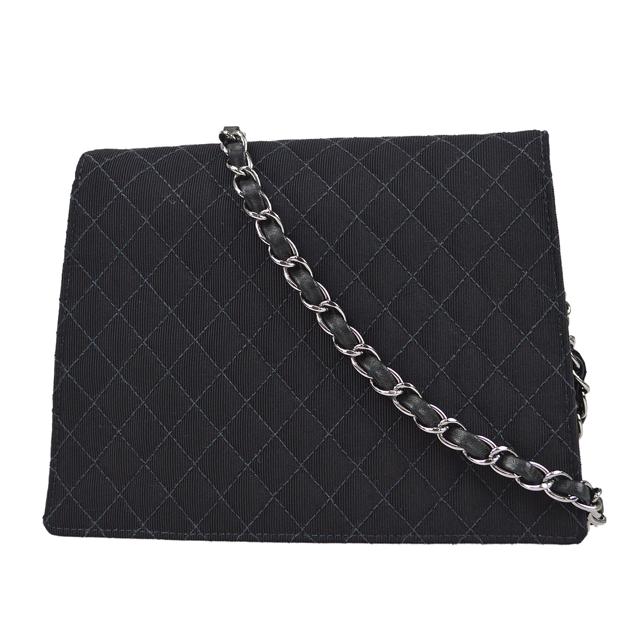 Chanel 2004-2005 Emblem Chain Shoulder Bag Black