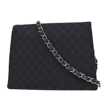 Chanel 2004-2005 Emblem Chain Shoulder Bag Black