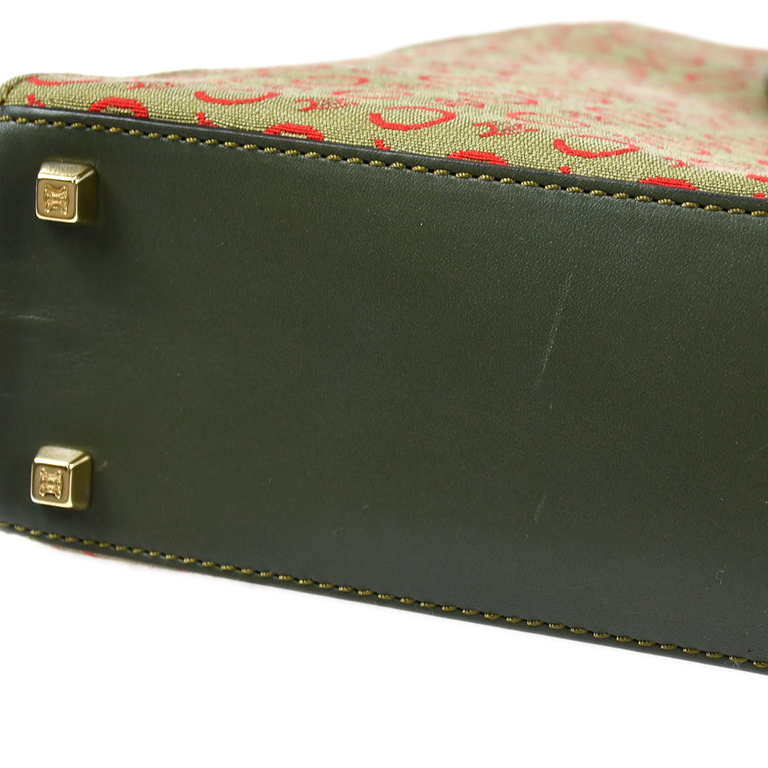 Celine Macadam Tote Handbag Green 97629