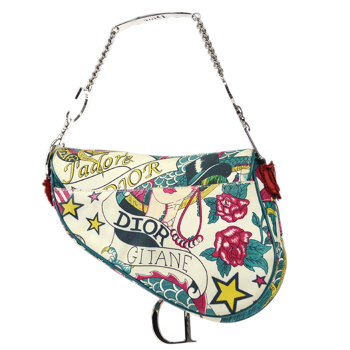 CHRISTIAN DIOR * Loves John Saddle HandBag Multicolor 67312