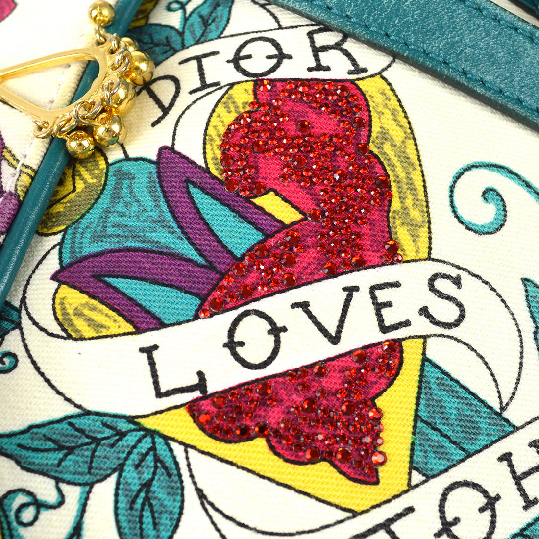 CHRISTIAN DIOR * Loves John Saddle HandBag Multicolor 67312