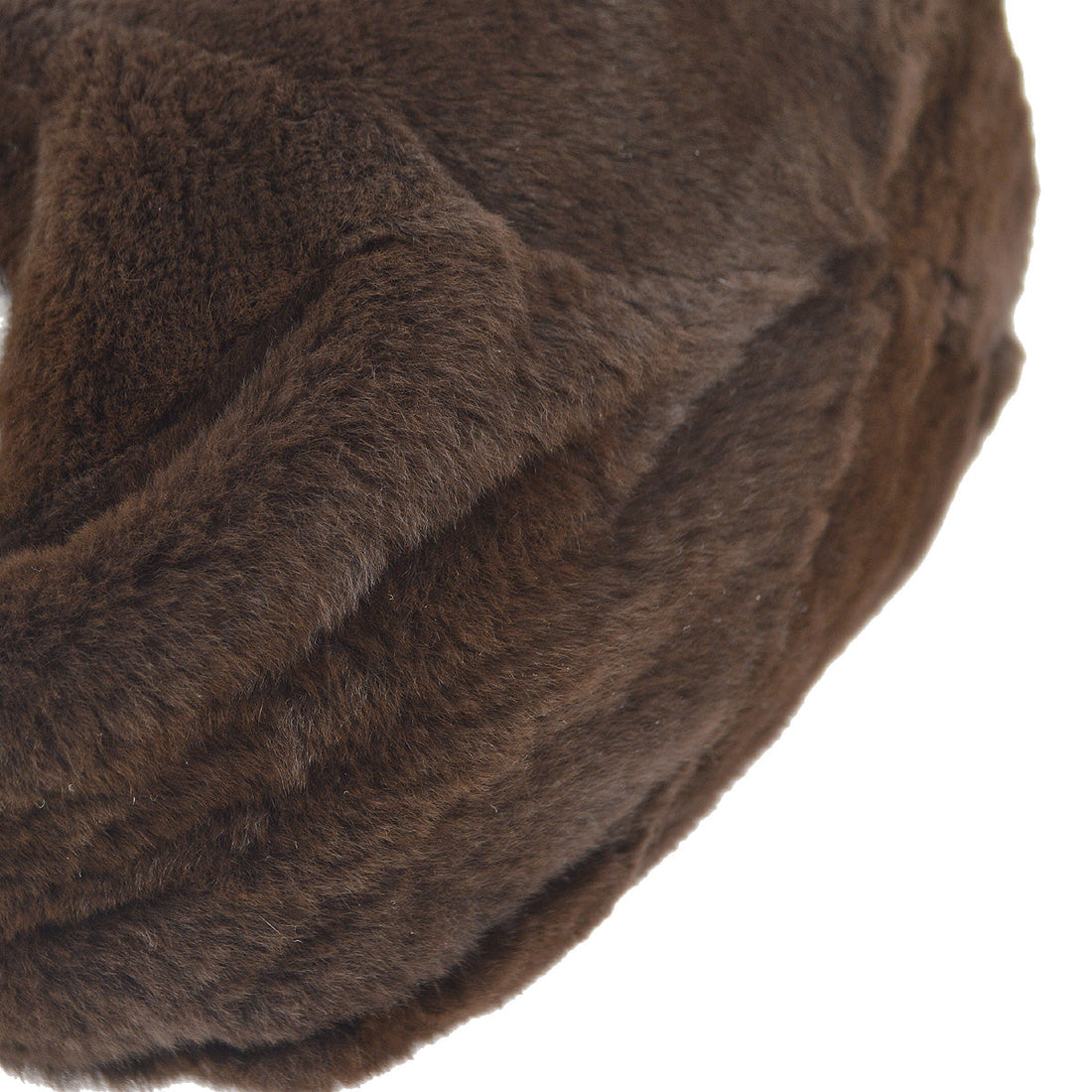 CHANEL 1997-1999 Bucket Bag Brown Rabbit Fur 68053