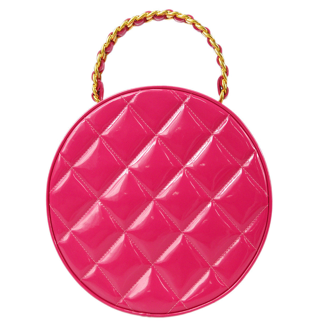 CHANEL Quilted Round Cosmetic Vanity Chain Handbag 78546