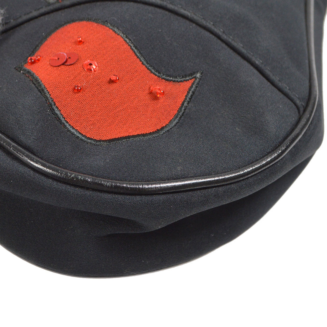 CHRISTIAN DIOR 2002 Beaded Rose Saddle Bag Mini 88466