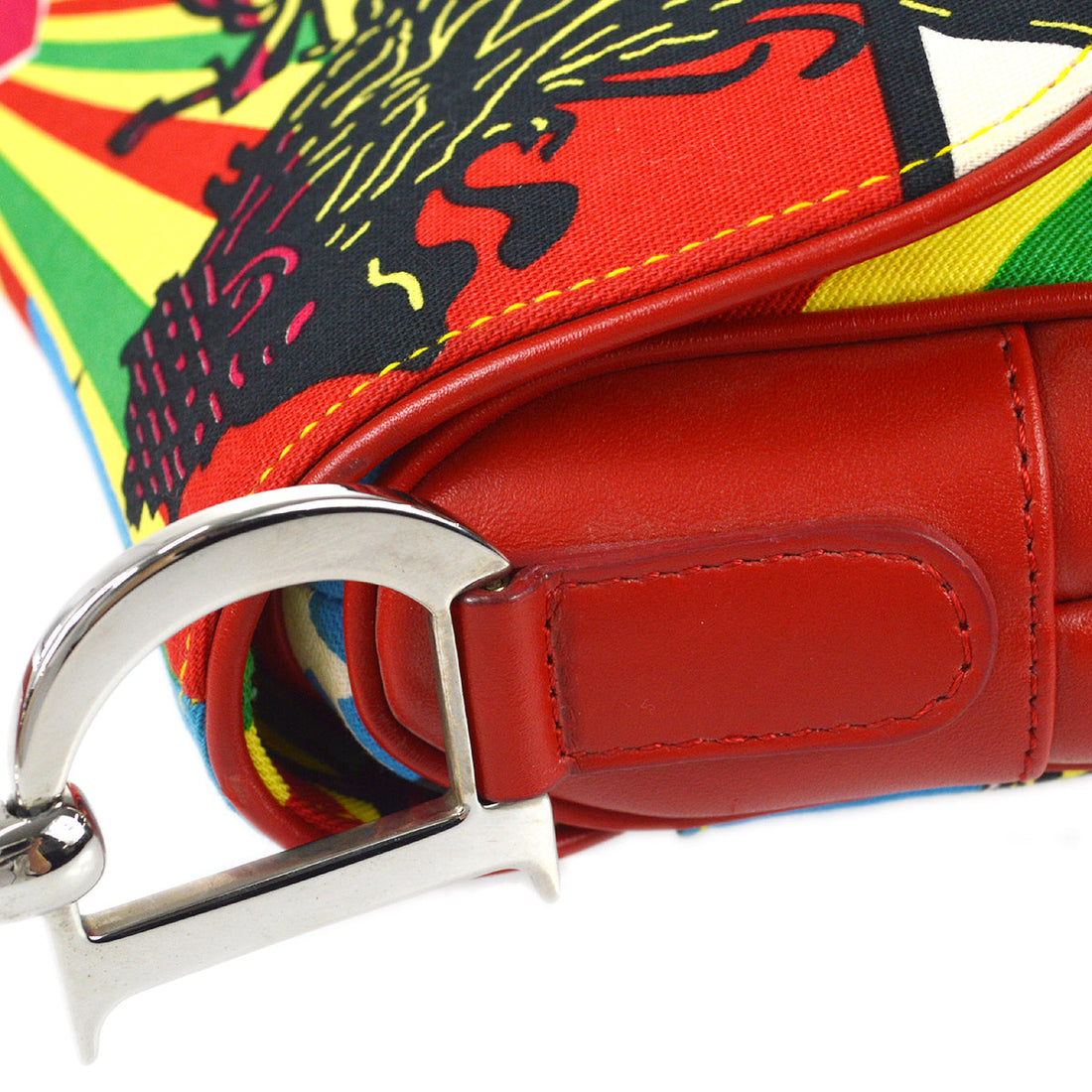 CHRISTIAN DIOR * Mania Saddle HandBag Multicolor 98081