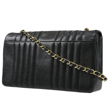 Chanel Classic Flap Mademoiselle Chain Shoulder Bag Black Caviar 78719