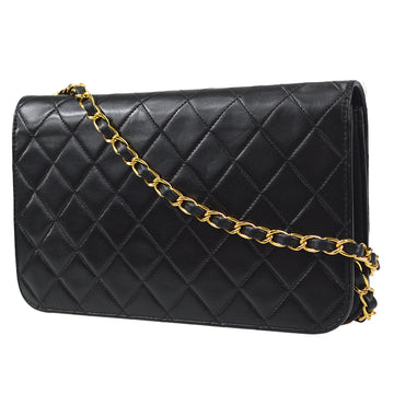 Chanel Full Flap Chain Shoulder Bag Black Lambskin 88131