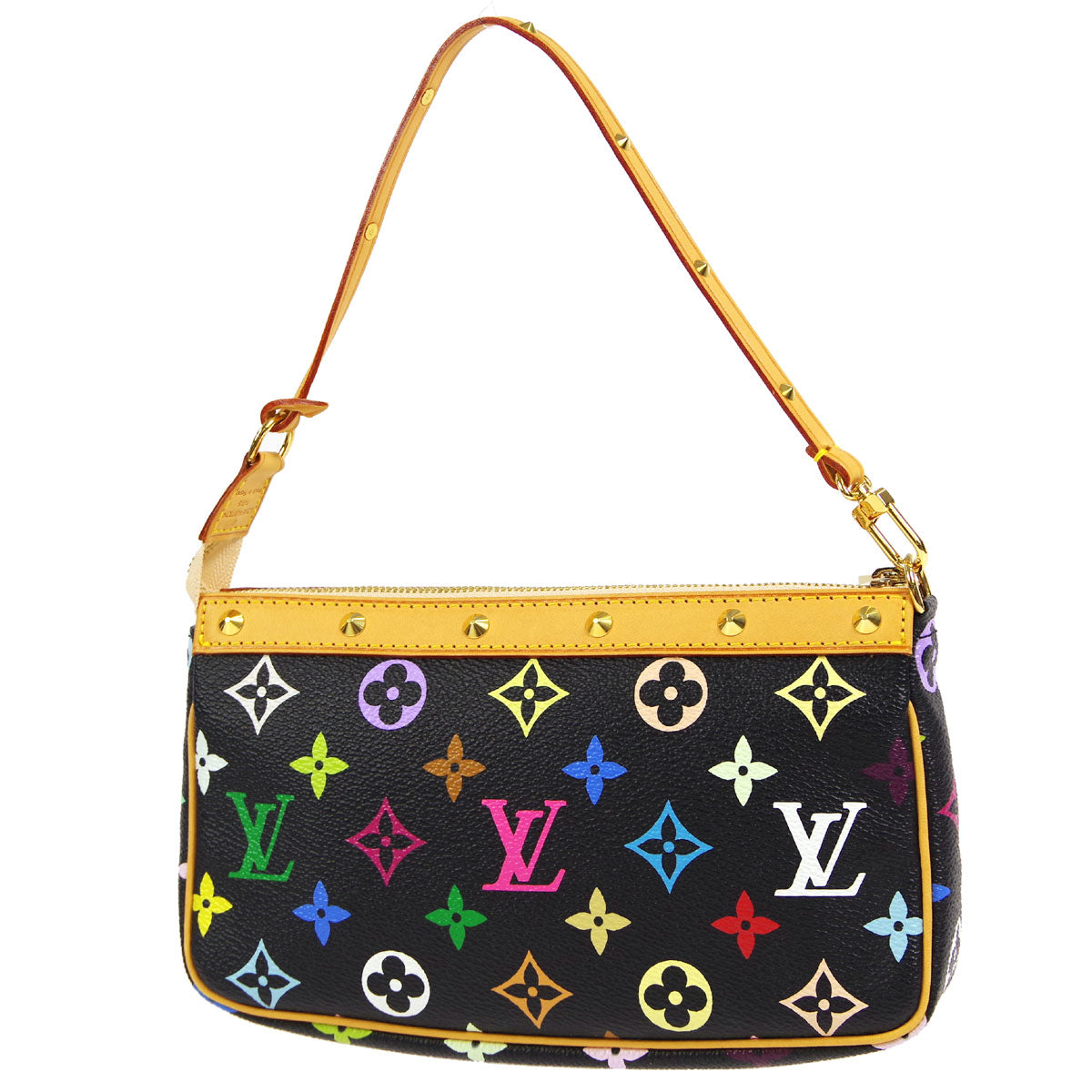 LOUIS VUITTON Pochette Accessoires Handbag Black Multicolor M92648 78345