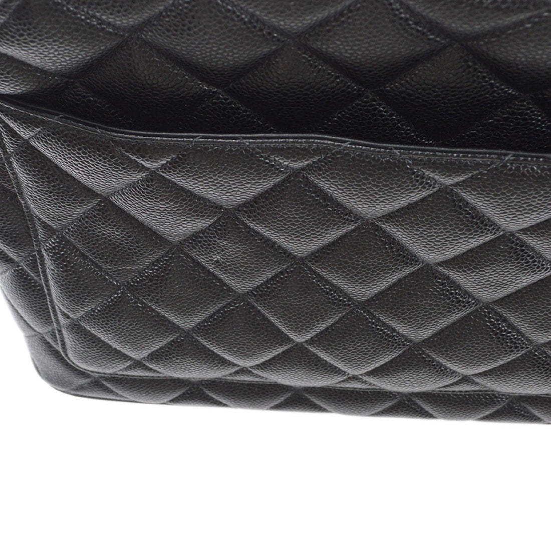 Chanel Medallion Quilted Tote HandBag Black Caviar 78446