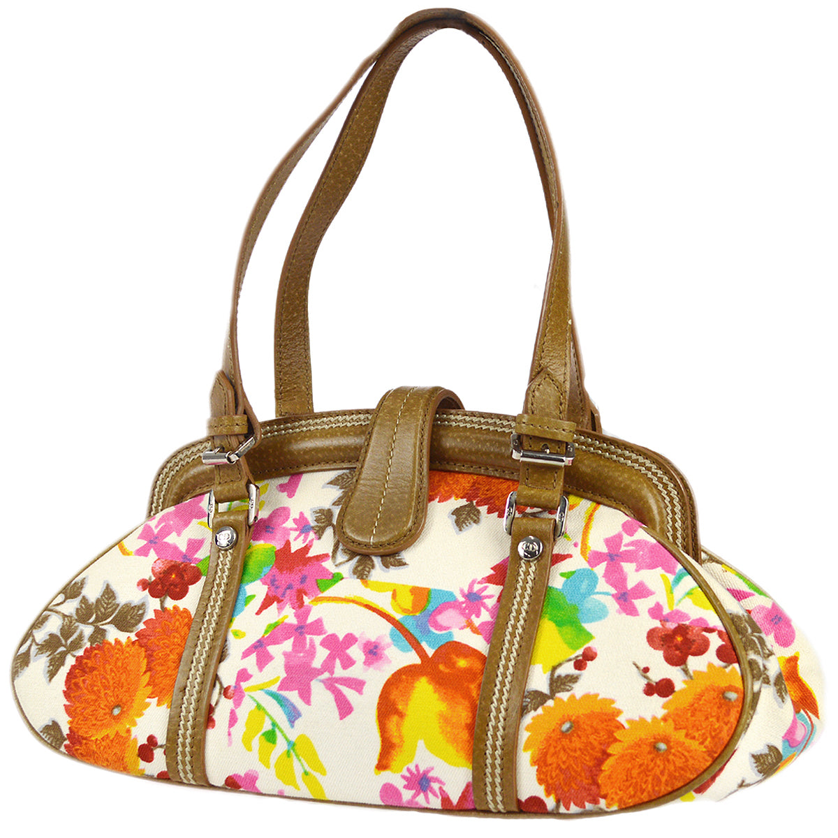 CHRISTIAN DIOR Flower HandBag Multicolor 78603