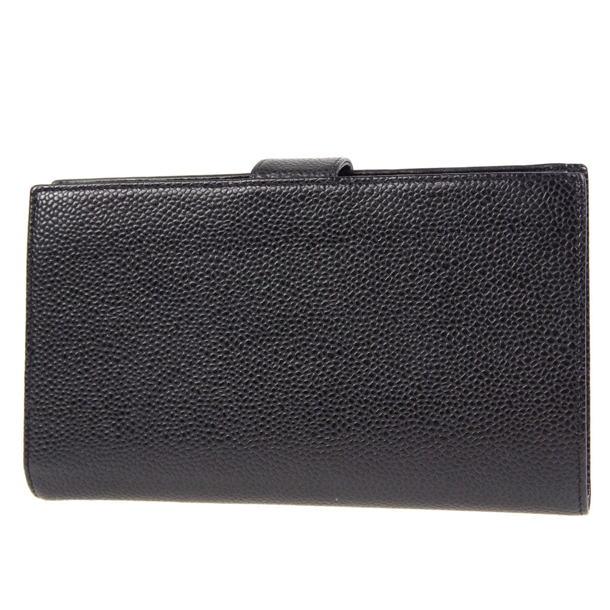 Chanel Long Bifold Wallet Black Caviar 78637