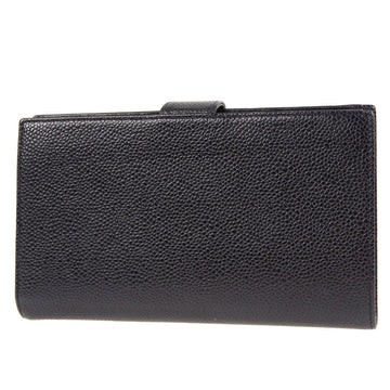 Chanel Long Bifold Wallet Black Caviar 78637