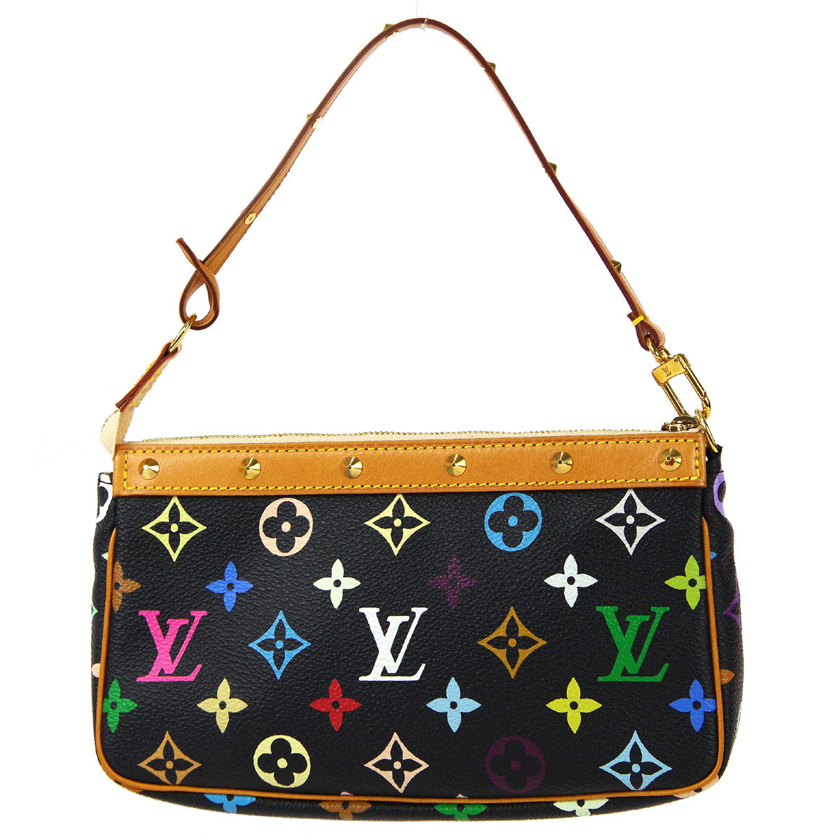 LOUIS VUITTON Pochette Accessoires Handbag Black Multicolor M92648 97881