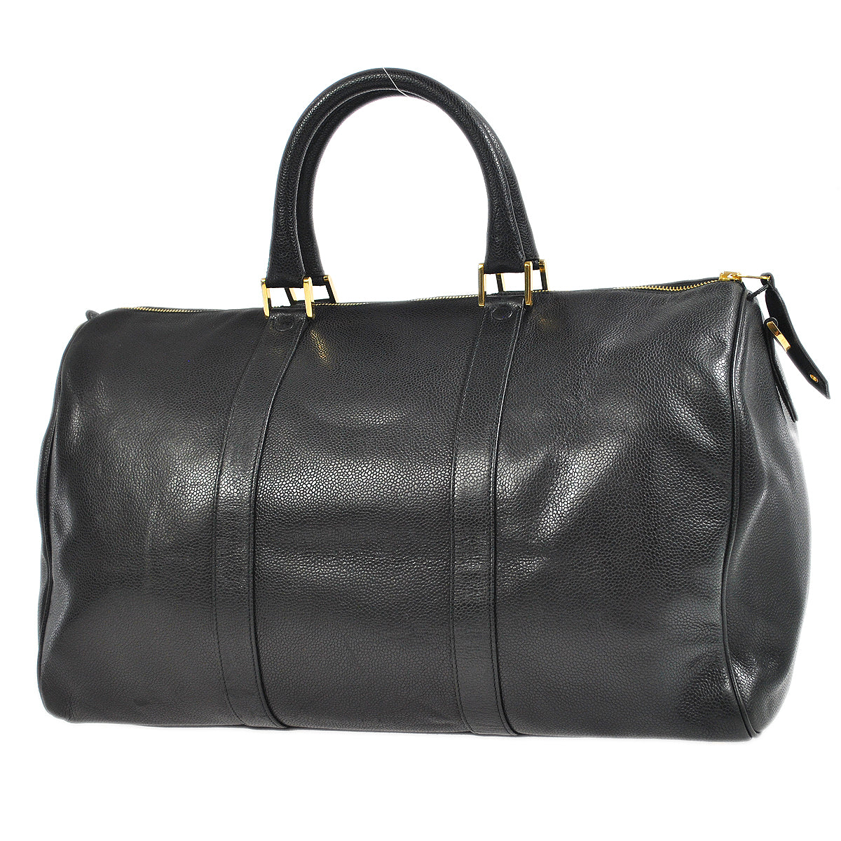 Chanel Duffle Travel HandBag Black Caviar 78681