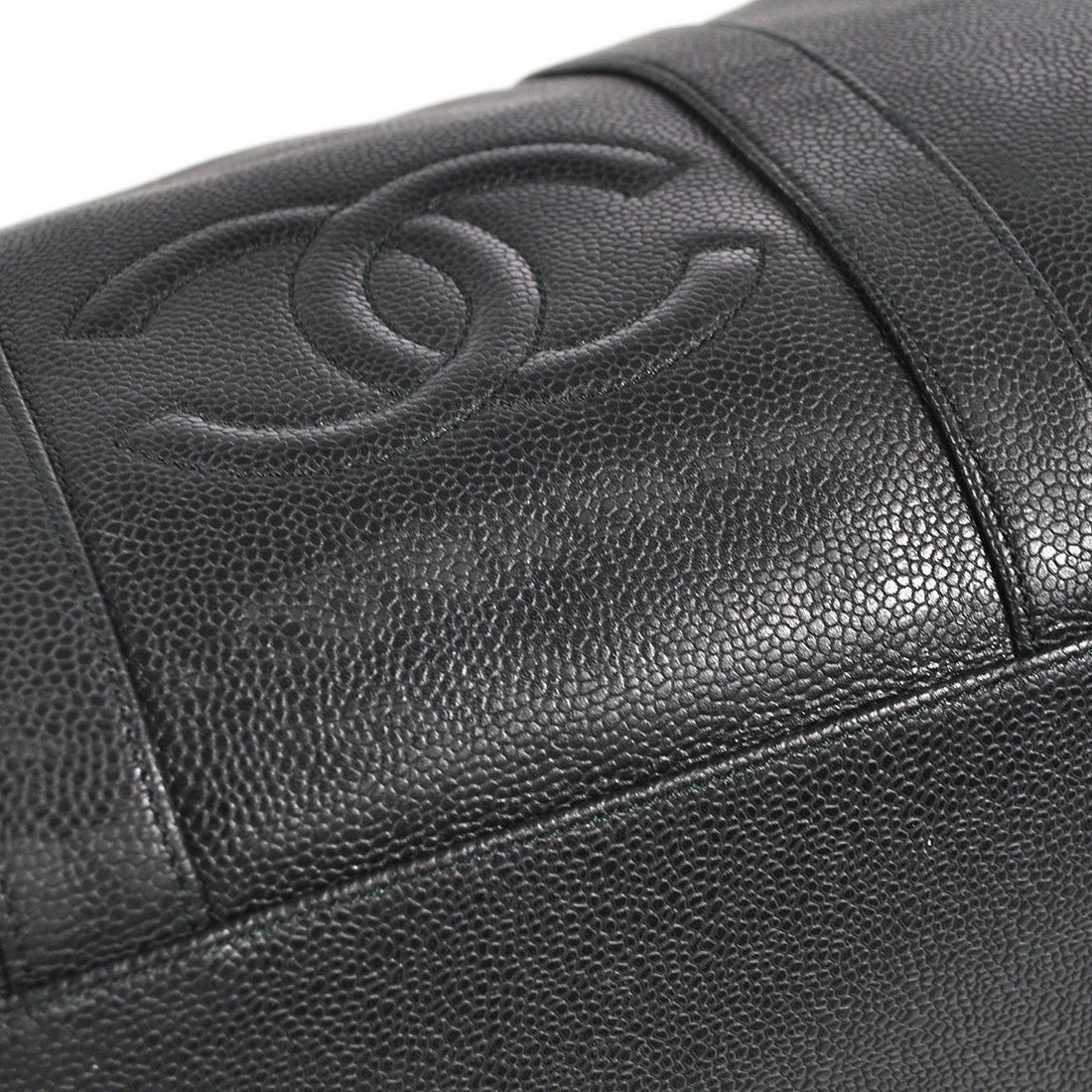 Chanel Duffle Travel HandBag Black Caviar 78681