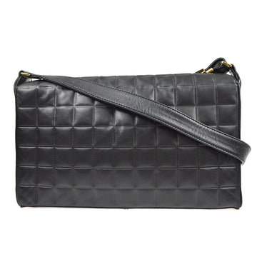 Chanel 2001-2003 Choco Bar Shoulder Bag Black Lambskin