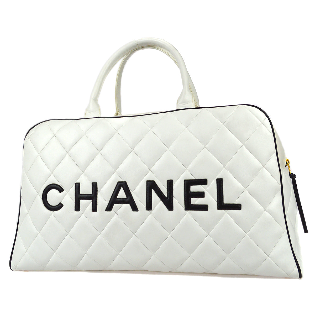 Chanel * 1994-1996 Bowling Bag 50 White Calfskin