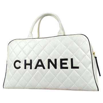 Chanel * 1994-1996 Bowling Bag 50 White Calfskin