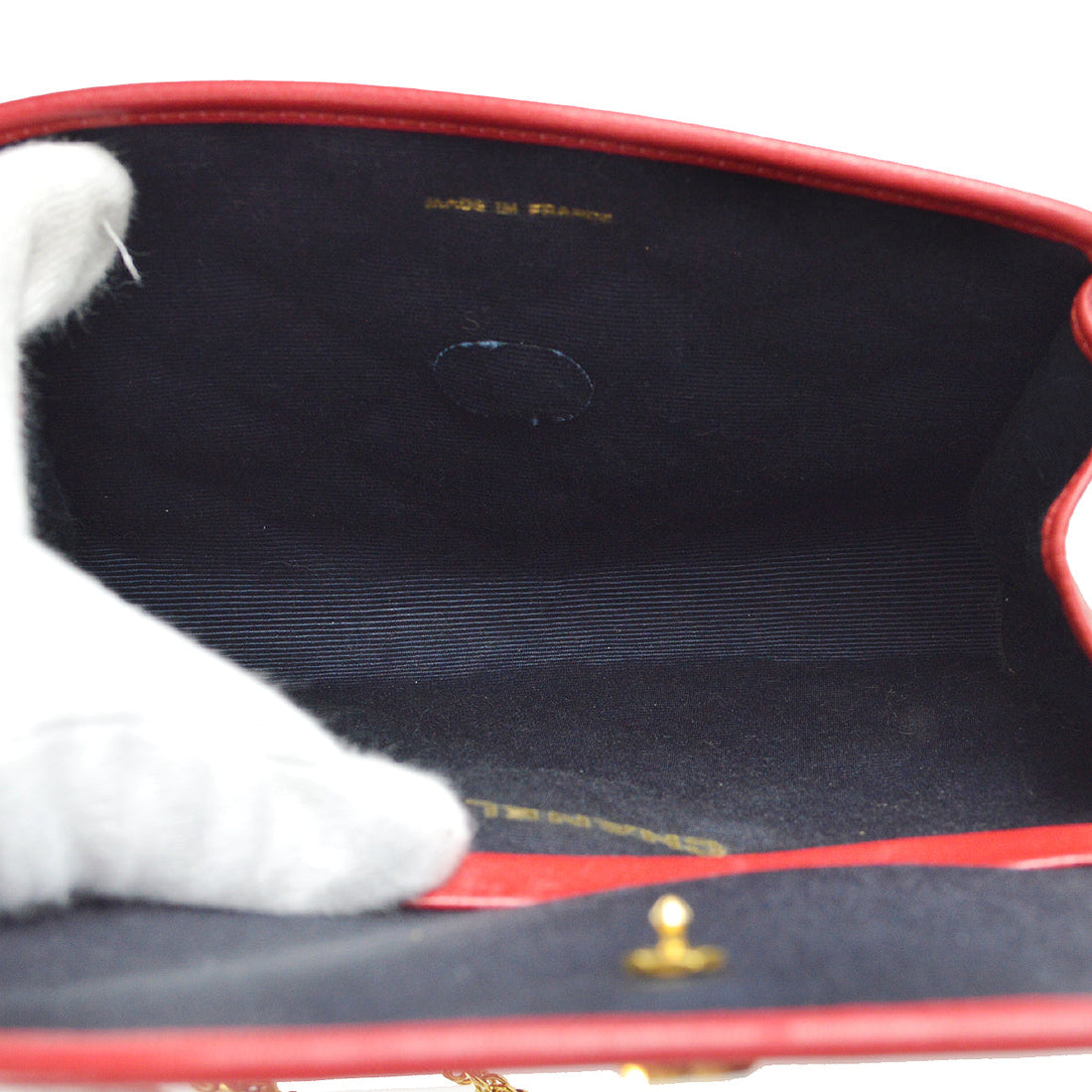 Chanel * Double Chain Shoulder Bag Red Lambskin