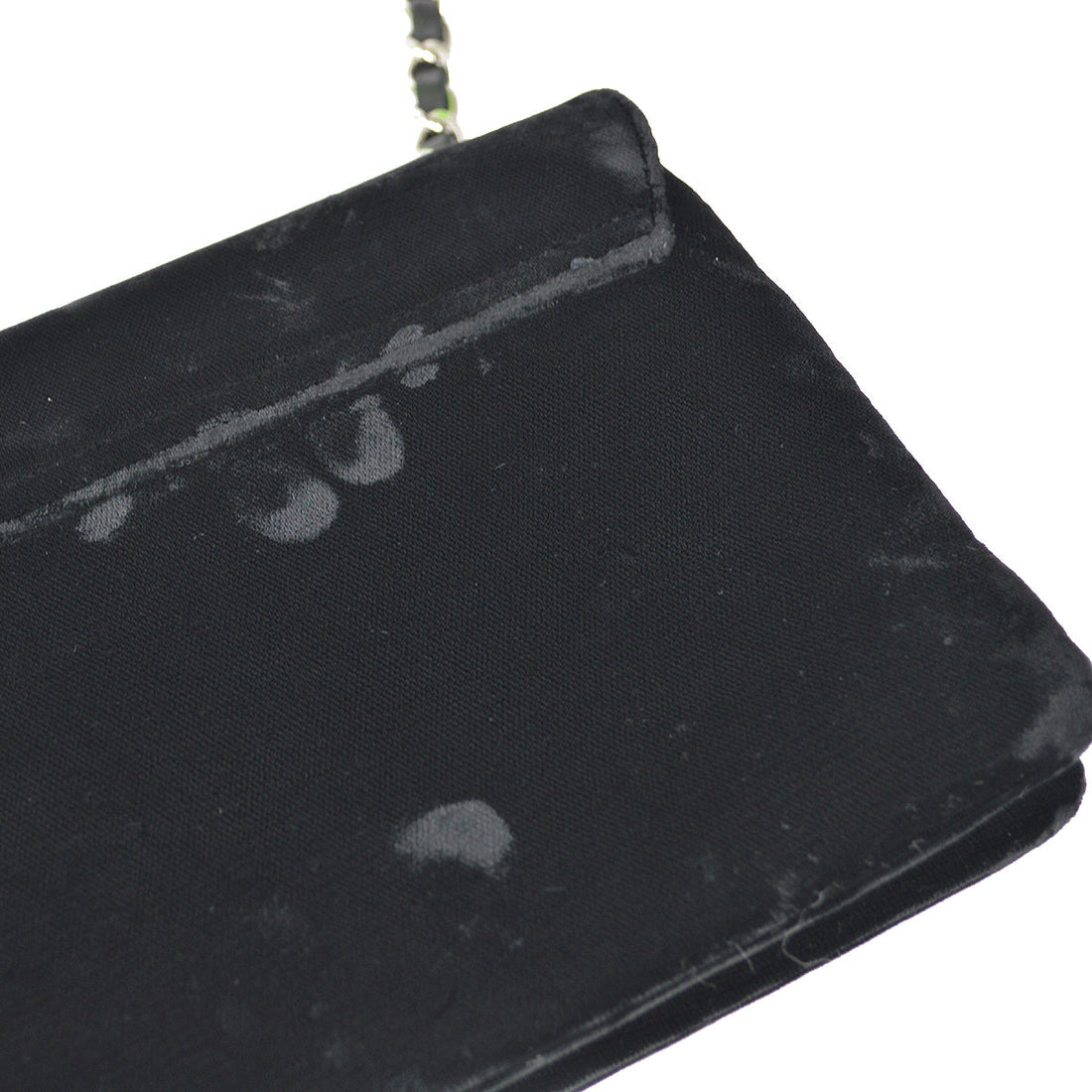 Chanel Camelia Chain Shoulder Bag Black Velvet