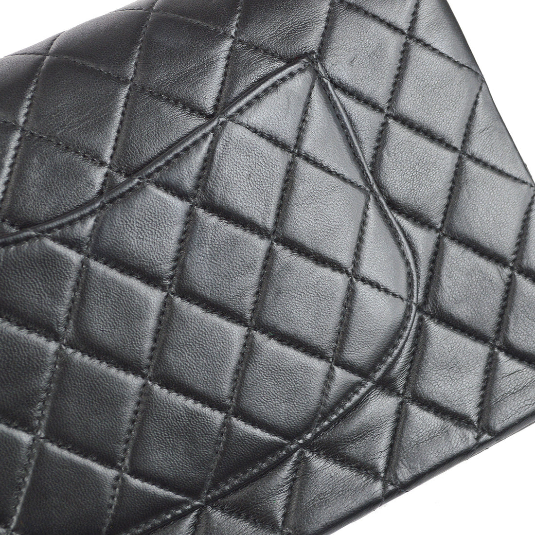 Chanel 1997-1999 Classic Double Flap Small Shoulder Bag Black Lambskin