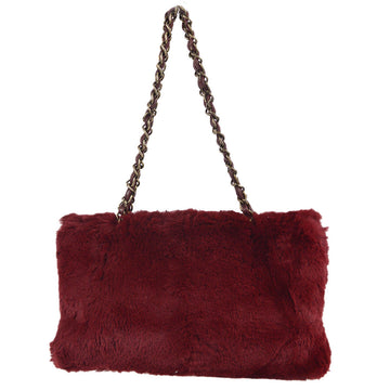 Chanel Chain Tote Bag Bordeaux Fur