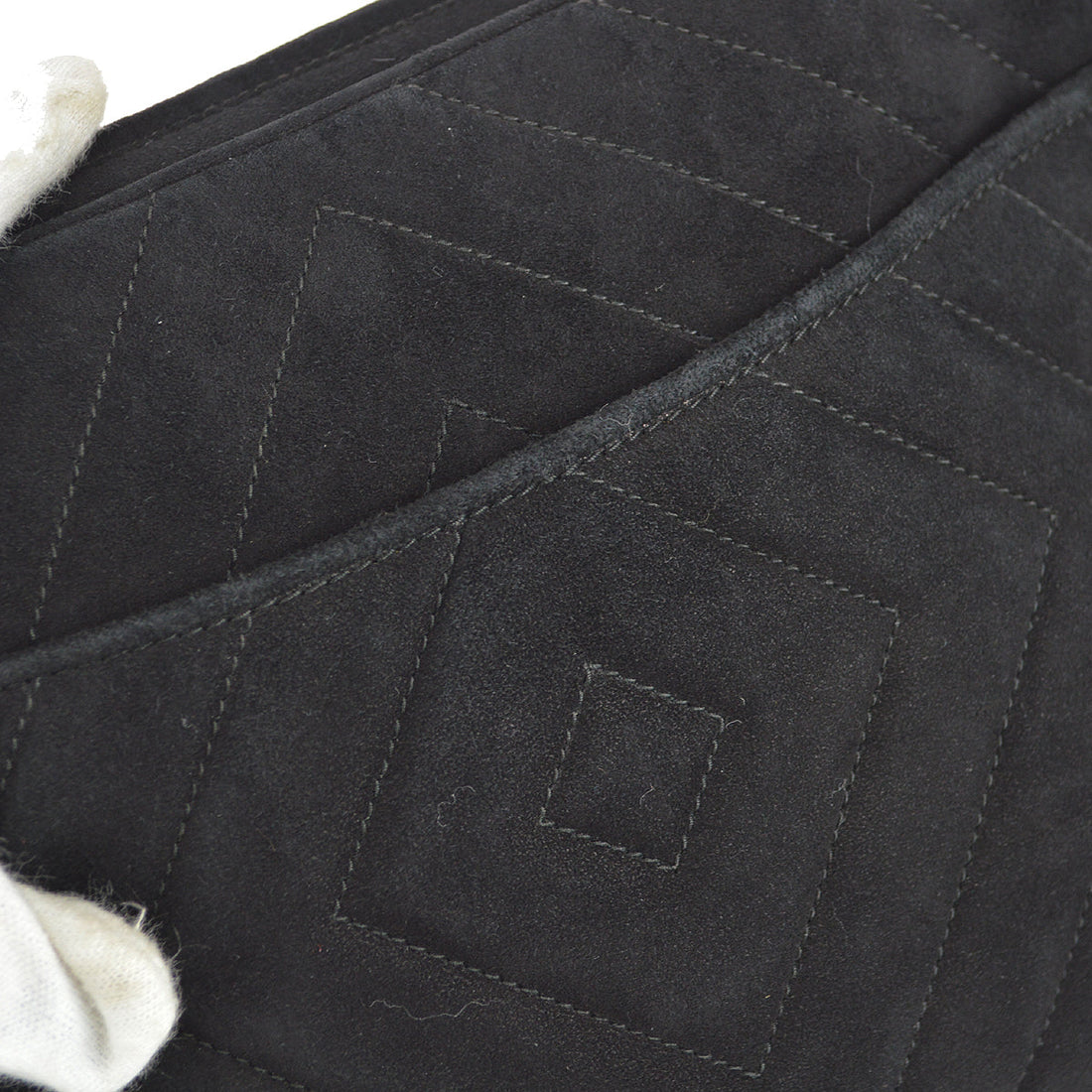 Chanel Chain Shoulder Bag Fringe Black Suede