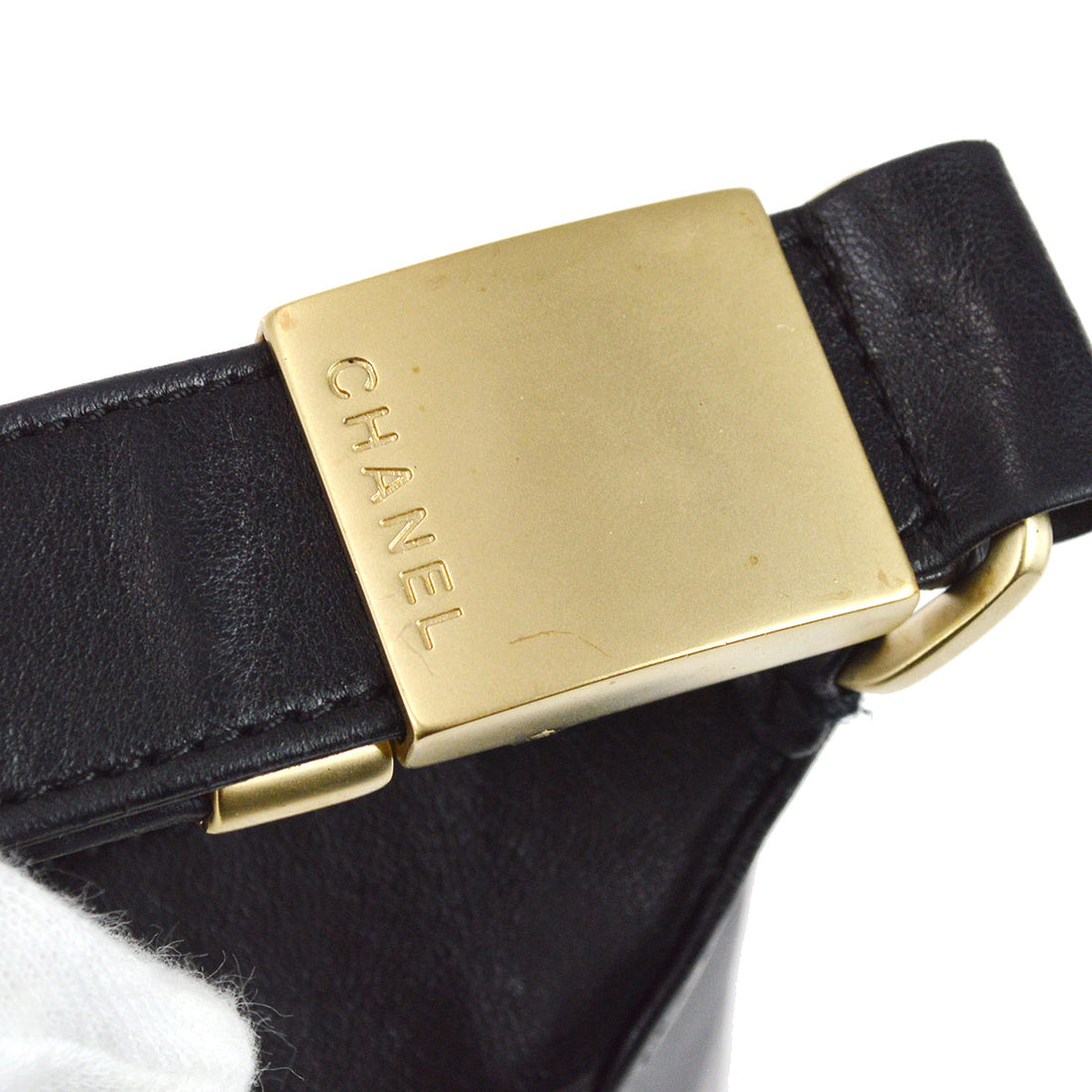 Chanel 2003-2004 Choco Bar Shoulder Bag Black Lambskin