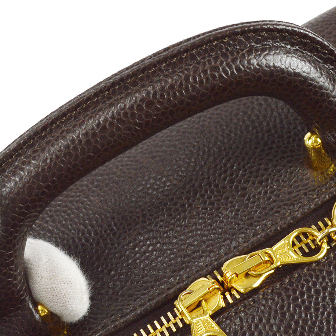 Chanel 2way Vanity Shoulder Handbag Brown Caviar