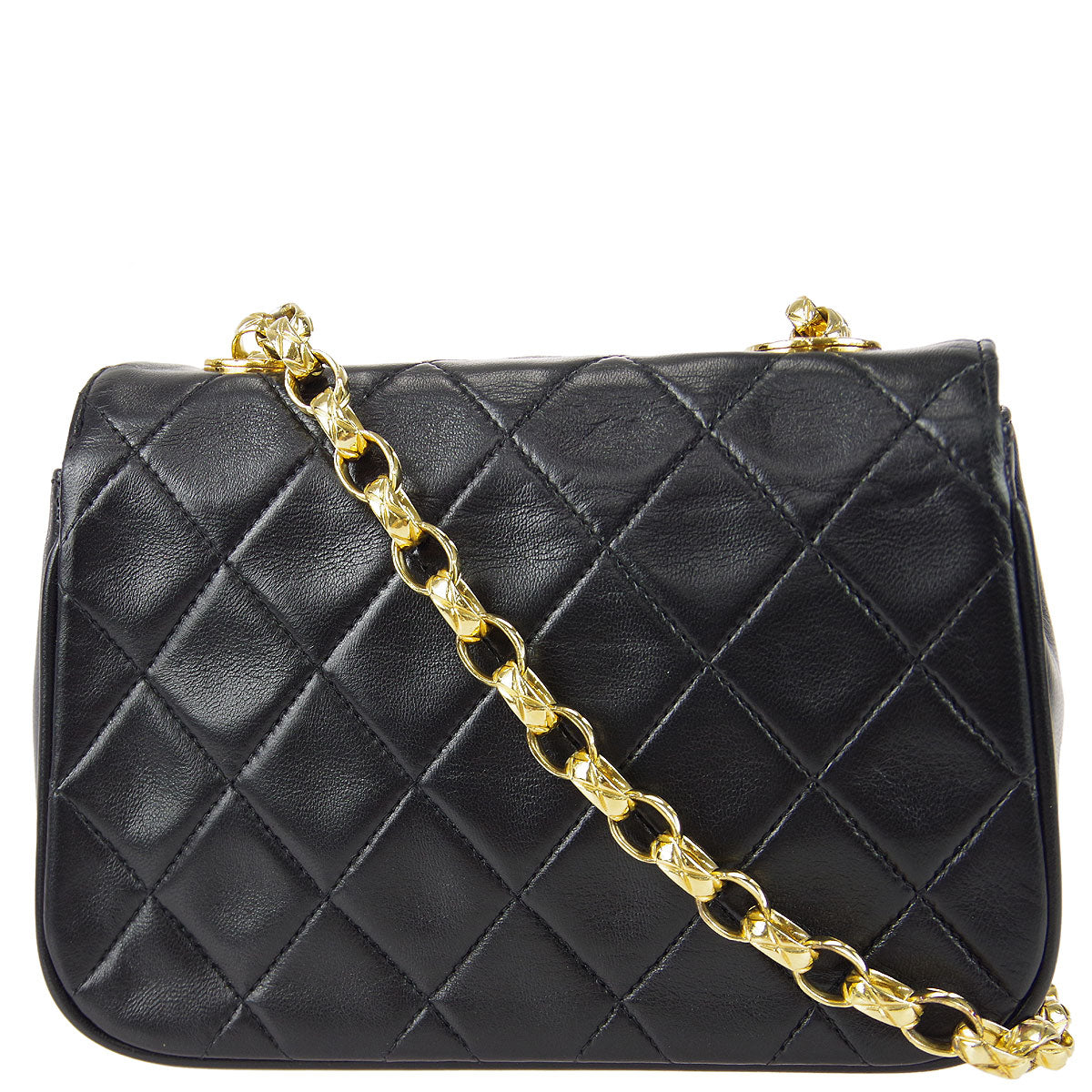 Chanel * Classic Flap Bijou Chain Shoulder Bag Black Lambskin