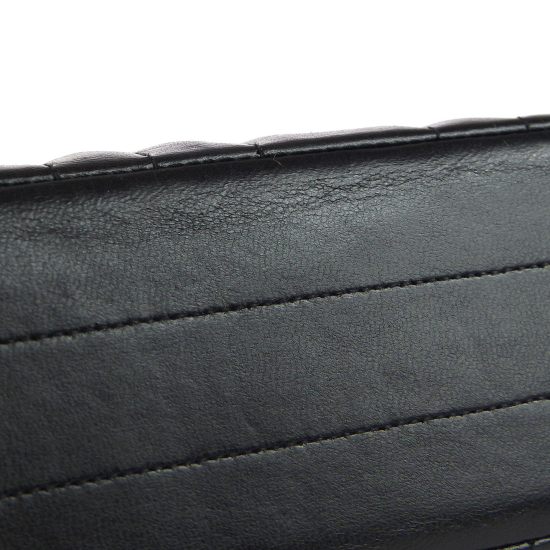 Chanel * 1994-1996 Black Lambskin Mini Vertical Stitch Straight Flap Bag