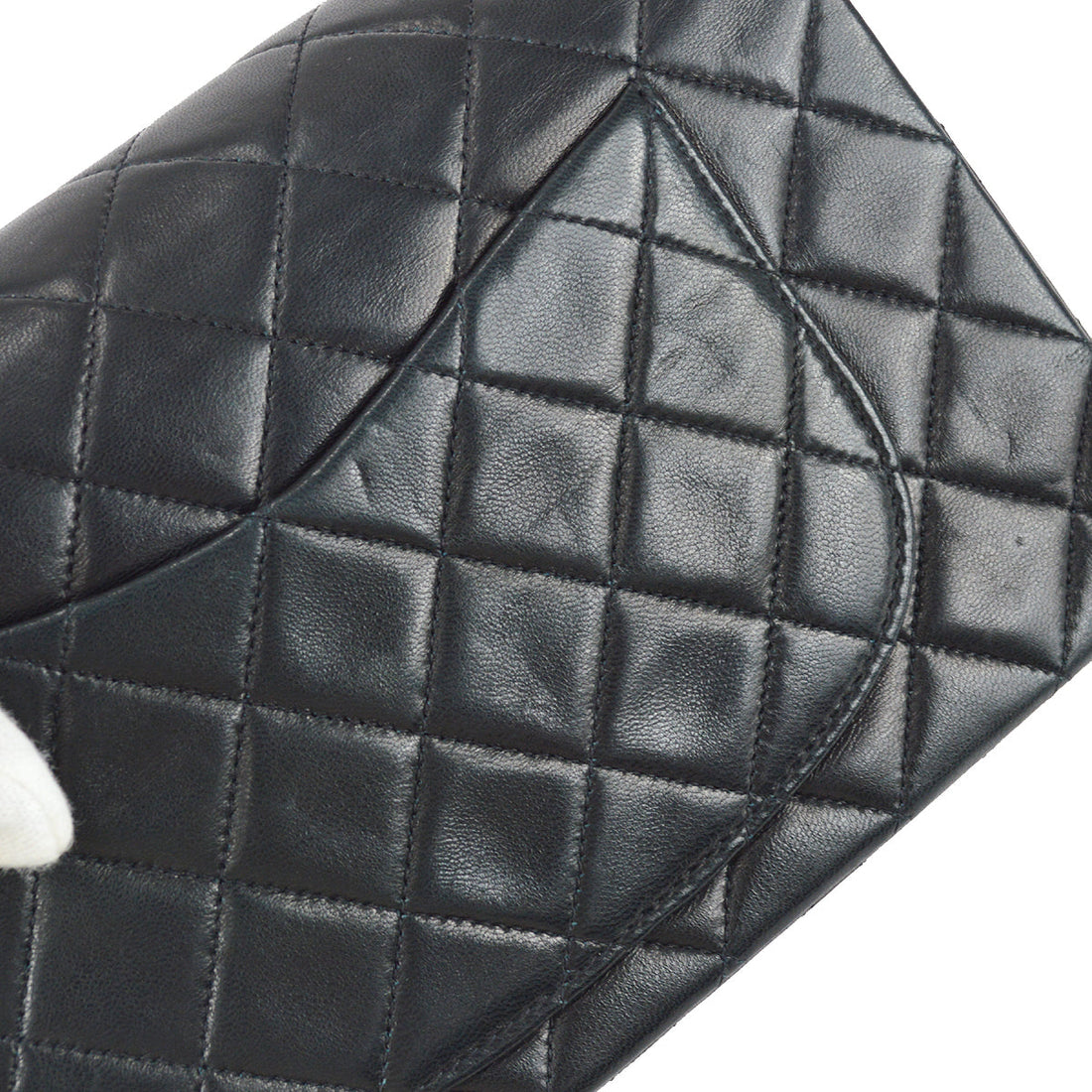 Chanel 1991-1994 Classic Double Flap Small Shoulder Bag Black Lambskin